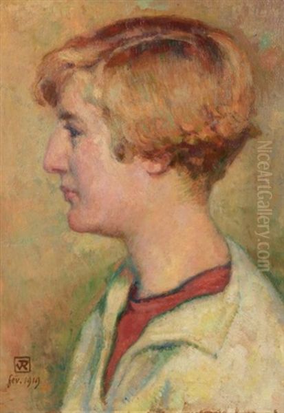 Portrait De Monique Schlumberger Oil Painting by Theo van Rysselberghe