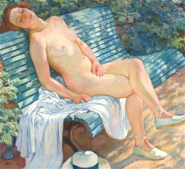 Le Modele Assoupi Oil Painting by Theo van Rysselberghe