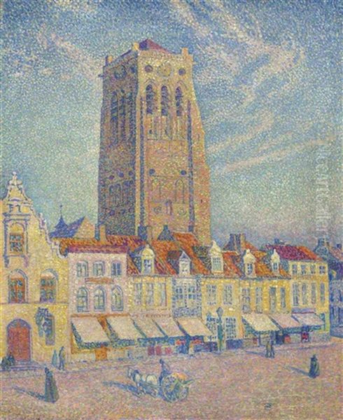 La Tour De Furnes Oil Painting by Theo van Rysselberghe