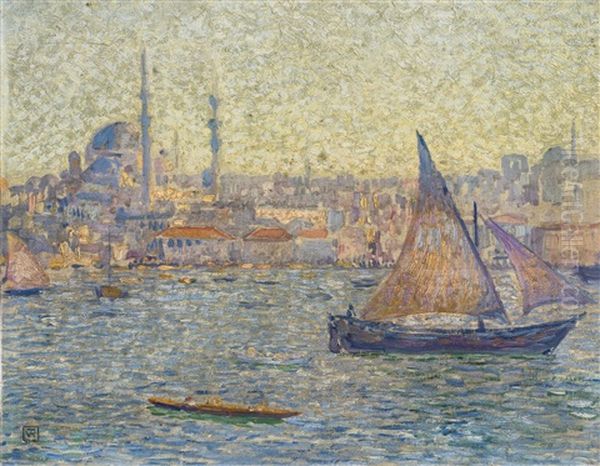 Vue D'istanbul Oil Painting by Theo van Rysselberghe