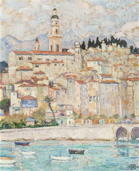 Le Vieux Menton Oil Painting by Theo van Rysselberghe