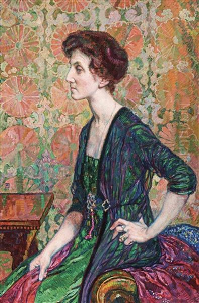 Madame Else Lampe Von Guita Oil Painting by Theo van Rysselberghe