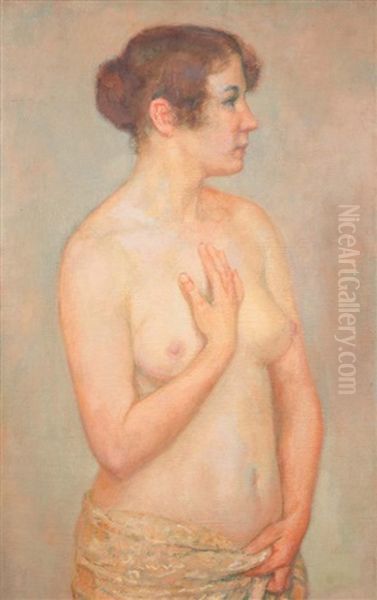 Nu Debout, Maud Oil Painting by Theo van Rysselberghe