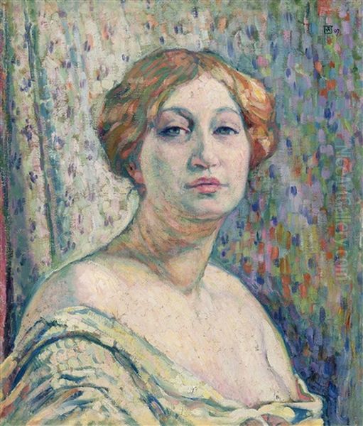 Modele En Buste Oil Painting by Theo van Rysselberghe