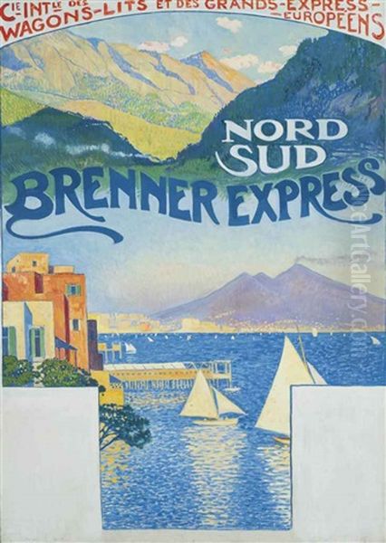 Nord-sud Brenner Express (projet D'affiche Pour La Compagnie Des Wagons-lits) by Theo van Rysselberghe