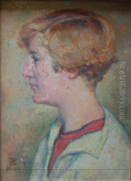 Portrait De Femme Oil Painting by Theo van Rysselberghe