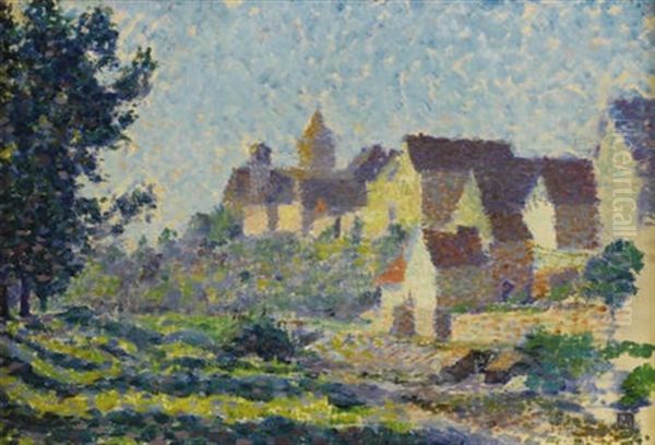 Village Roofs Oil Painting by Theo van Rysselberghe