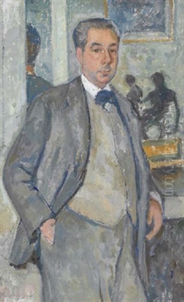 Roger Martin Du Gard (+ Etude De Figure Drapee, Verso) Oil Painting by Theo van Rysselberghe