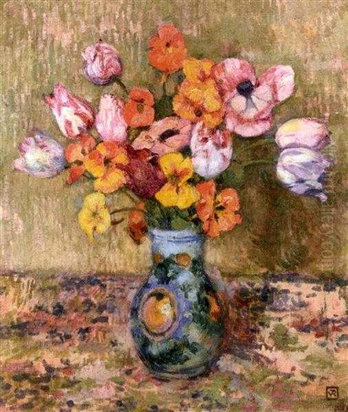 Tulipes Et Capucines Oil Painting by Theo van Rysselberghe