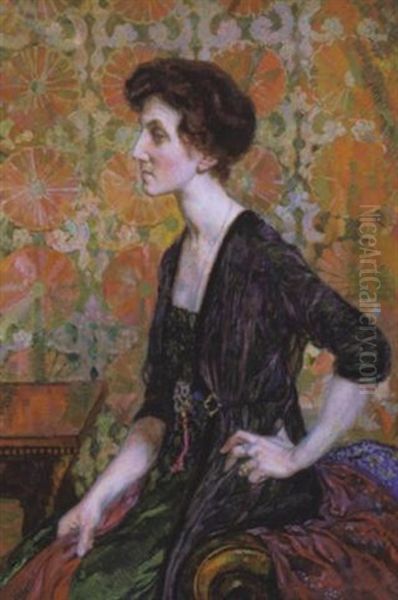 Mevrouw Von Quita Oil Painting by Theo van Rysselberghe