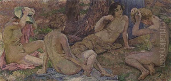 Bathing Nudes by Theo van Rysselberghe