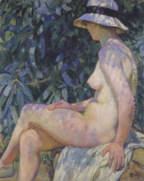 In De Zon Oil Painting by Theo van Rysselberghe