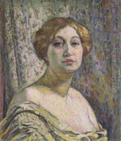 Damesportret Oil Painting by Theo van Rysselberghe