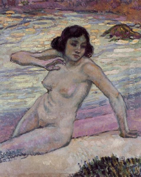 Baigneuse Oil Painting by Theo van Rysselberghe