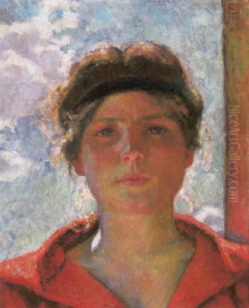 Portrait D'une Jeune Fille A Contre-jour Oil Painting by Theo van Rysselberghe