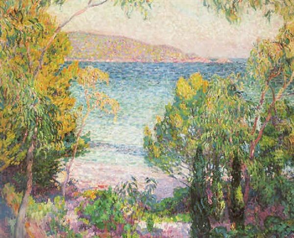 Pins Et Eucalyptus A Cavaliere Oil Painting by Theo van Rysselberghe