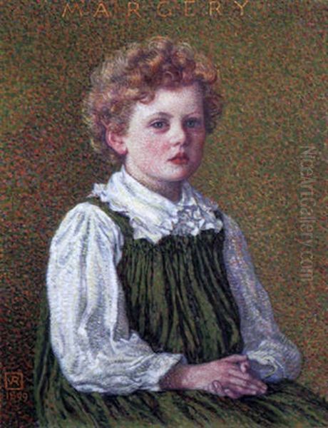 Portrait De Mademoiselle Margery Oil Painting by Theo van Rysselberghe