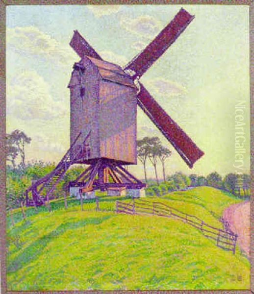 Le Moulin De Kalf Oil Painting by Theo van Rysselberghe