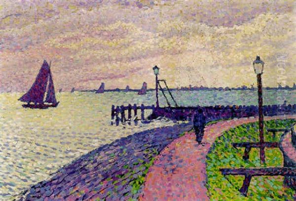 Entree Du Port A Volendam Oil Painting by Theo van Rysselberghe