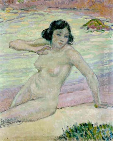 Baigneuse Oil Painting by Theo van Rysselberghe