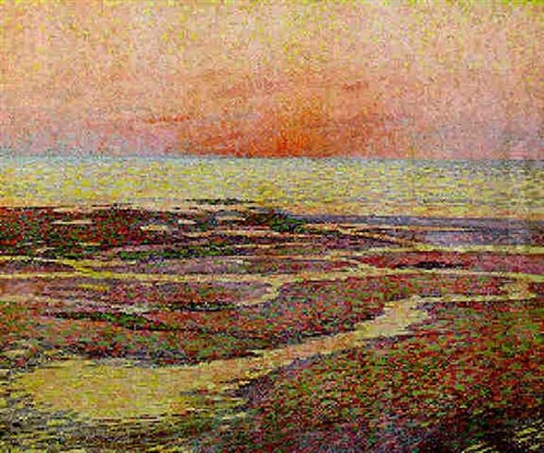 La Plage D'amblereuse Oil Painting by Theo van Rysselberghe