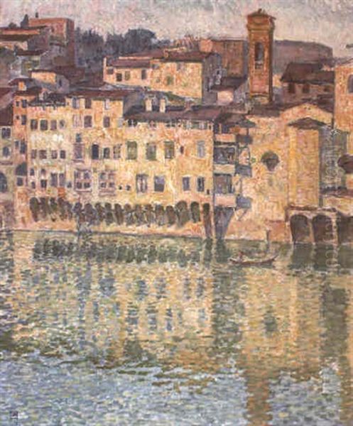 L'arno A Florence Oil Painting by Theo van Rysselberghe