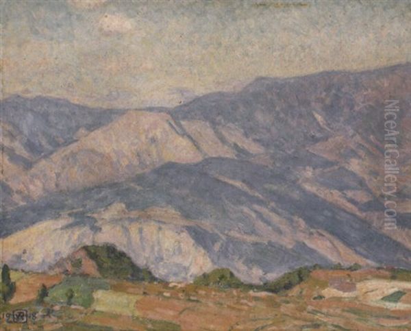 Les Alpes A Peira-lava, Matin D'aout Oil Painting by Theo van Rysselberghe