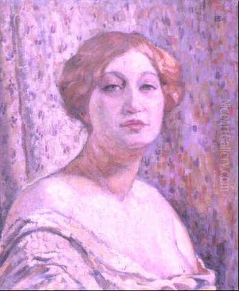 Portrait De Femme Oil Painting by Theo van Rysselberghe