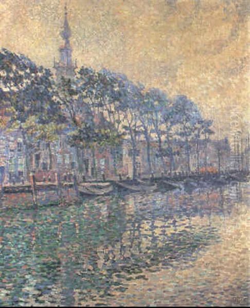 Veere, Hollande, Brumes D'octobre Oil Painting by Theo van Rysselberghe