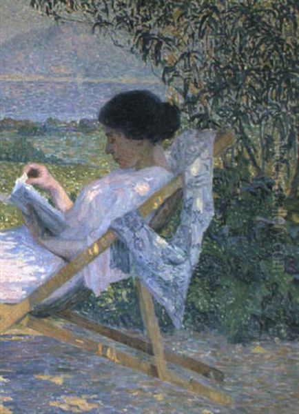 Femme Au Jardin Oil Painting by Theo van Rysselberghe