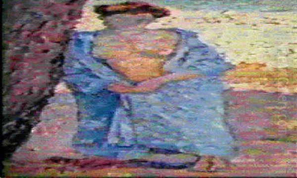 Jeune Femme Reveuse Oil Painting by Theo van Rysselberghe