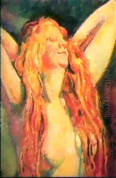 Femme Rousse Oil Painting by Theo van Rysselberghe