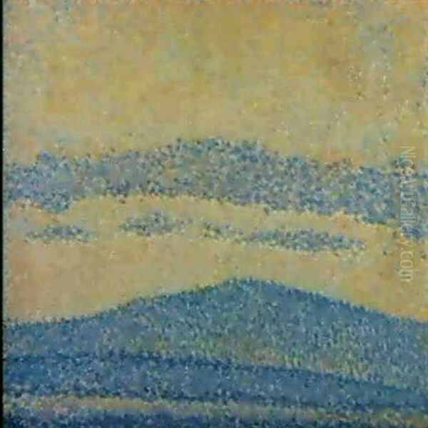 Landscape In Yellow And Purple Oil Painting by Theo van Rysselberghe