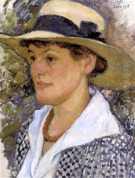 Portrait De Femme Oil Painting by Theo van Rysselberghe