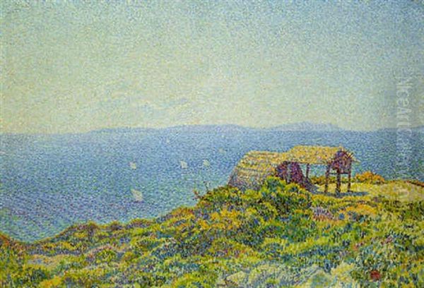 L'lle Du Levant, Vu Du Cap Benat Oil Painting by Theo van Rysselberghe