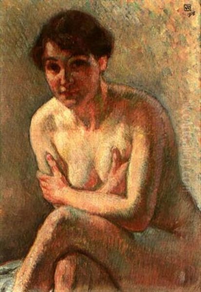 Femme Nue Oil Painting by Theo van Rysselberghe