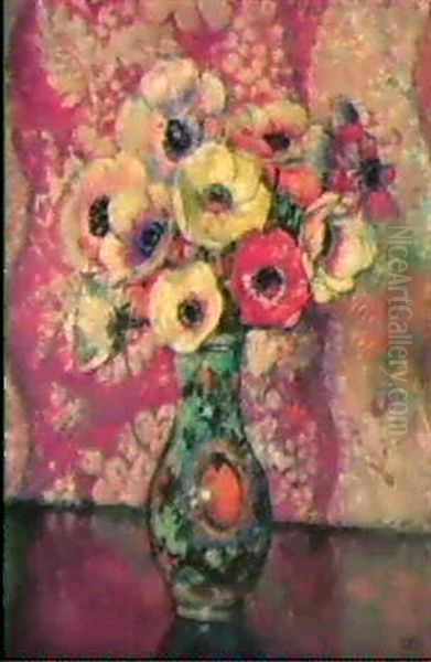 Anemones Oil Painting by Theo van Rysselberghe