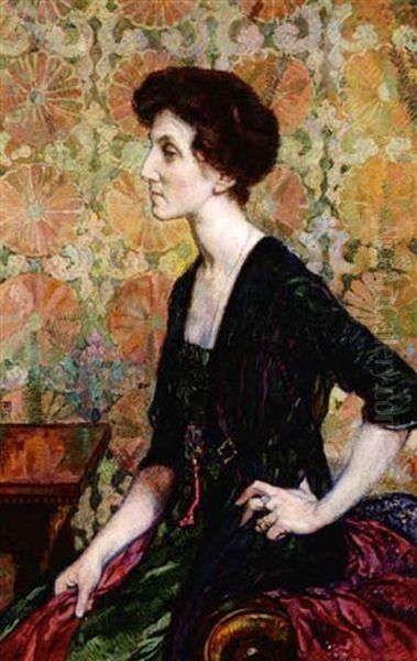 Portrait De Femme Oil Painting by Theo van Rysselberghe