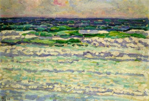 Vue De Mer Oil Painting by Theo van Rysselberghe