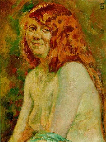 Femme Rousse Oil Painting by Theo van Rysselberghe