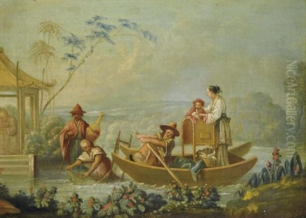 La Peche Chinoise Oil Painting by Francois Boucher