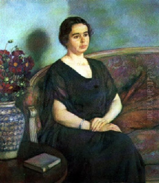 Portrait De Madame Dubois Oil Painting by Theo van Rysselberghe