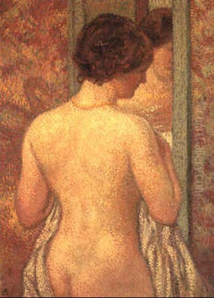 Nu De Dos Au Miroir Oil Painting by Theo van Rysselberghe