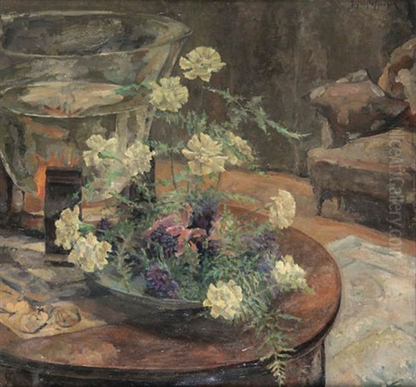 Nature Morte Aux Fleurs Oil Painting by Jan Van Ryswyck