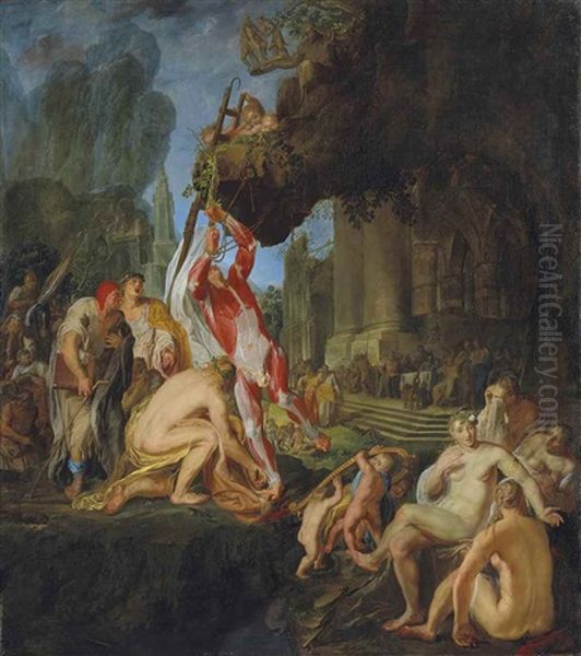 Le Supplice De Marsyas Oil Painting by Martinus Saagmolen