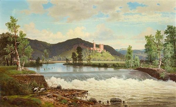 Ansicht Von Schloss Ortenberg Im Kinzigtal Oil Painting by Georg Eduard Otto Saal