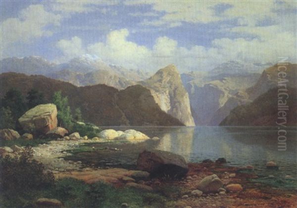 Norwegische Fjordlandschaft by Georg Eduard Otto Saal