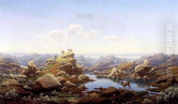 Fra Finnmark Oil Painting by Georg Eduard Otto Saal