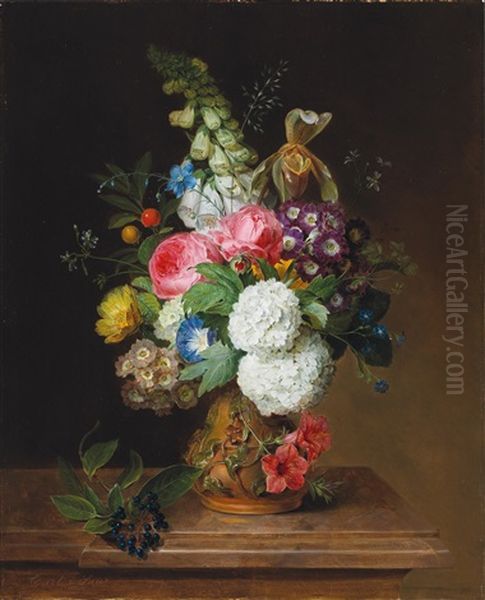 A Floral Still Life Oil Painting by Karl Von Saar