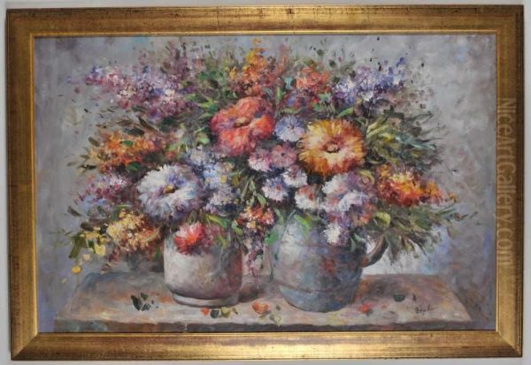 Nature Morte Aux Fleurs Oil Painting by Paul Emile Boucher